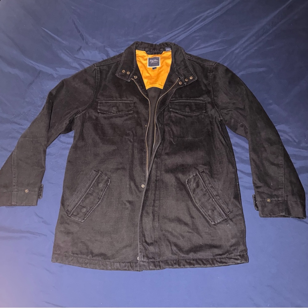Indigo Palms Black Jacket with Orange and Black Lining Size L
